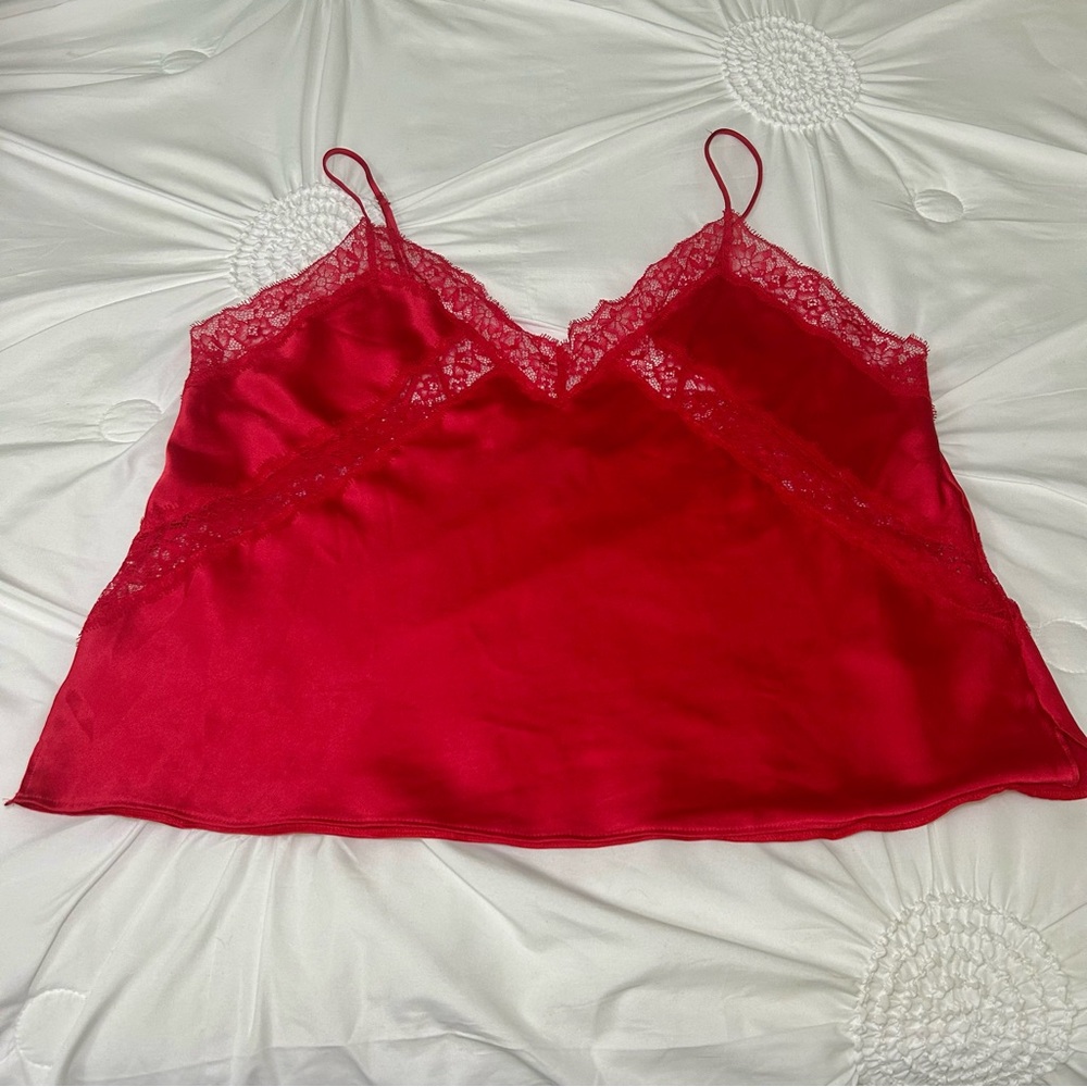 Victoria’s Secret Red Lace Babydoll Spaghetti Strap Camisole Size XL